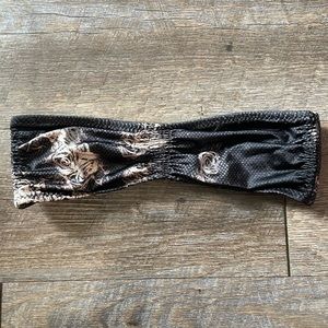 Malia mills rose print strapless bikini top